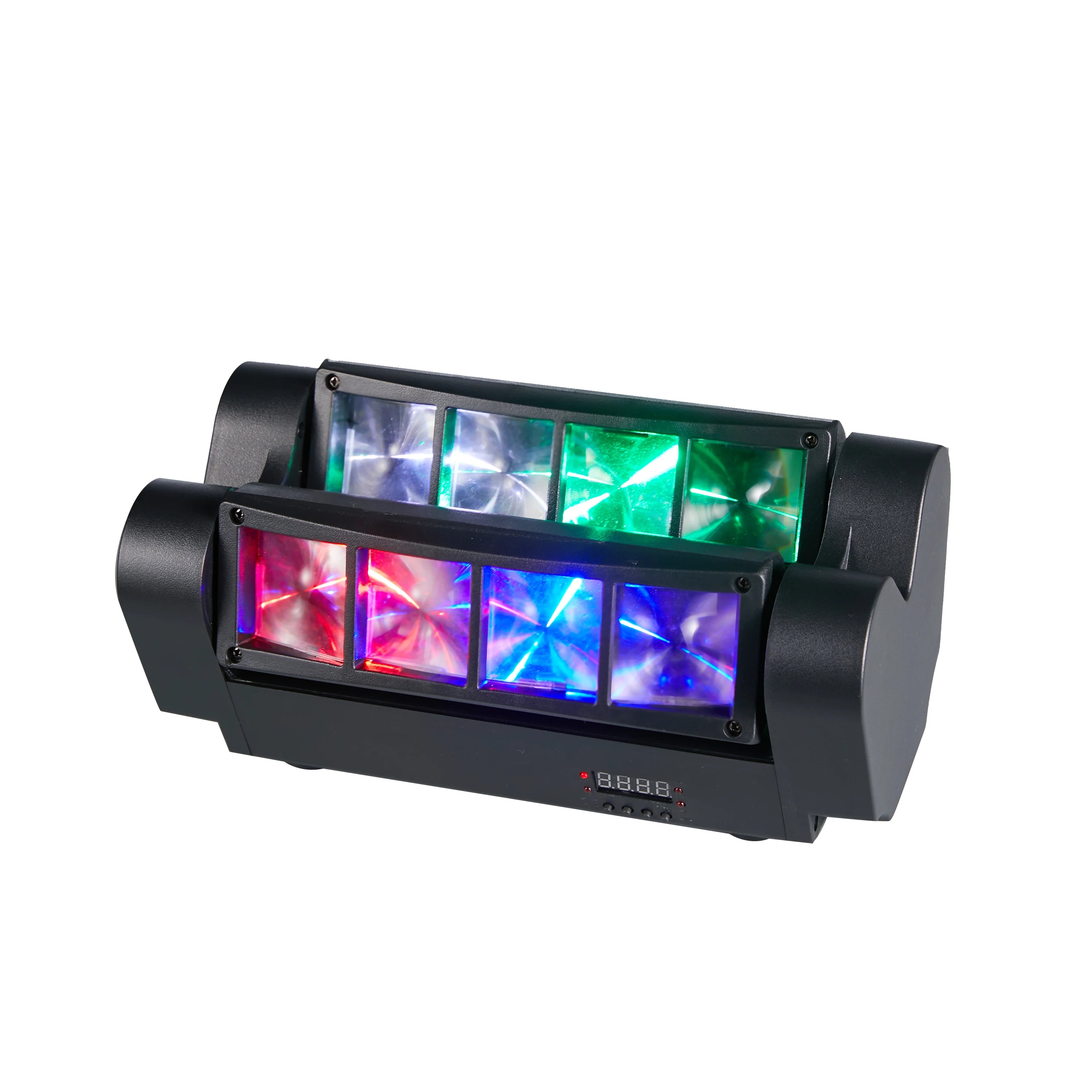 Spider Moving Head Light 8x10W LEDs Beam DJ Lights RGBW Sound Activated and DMX-512 Control for Party Pub Festival Disco Show We