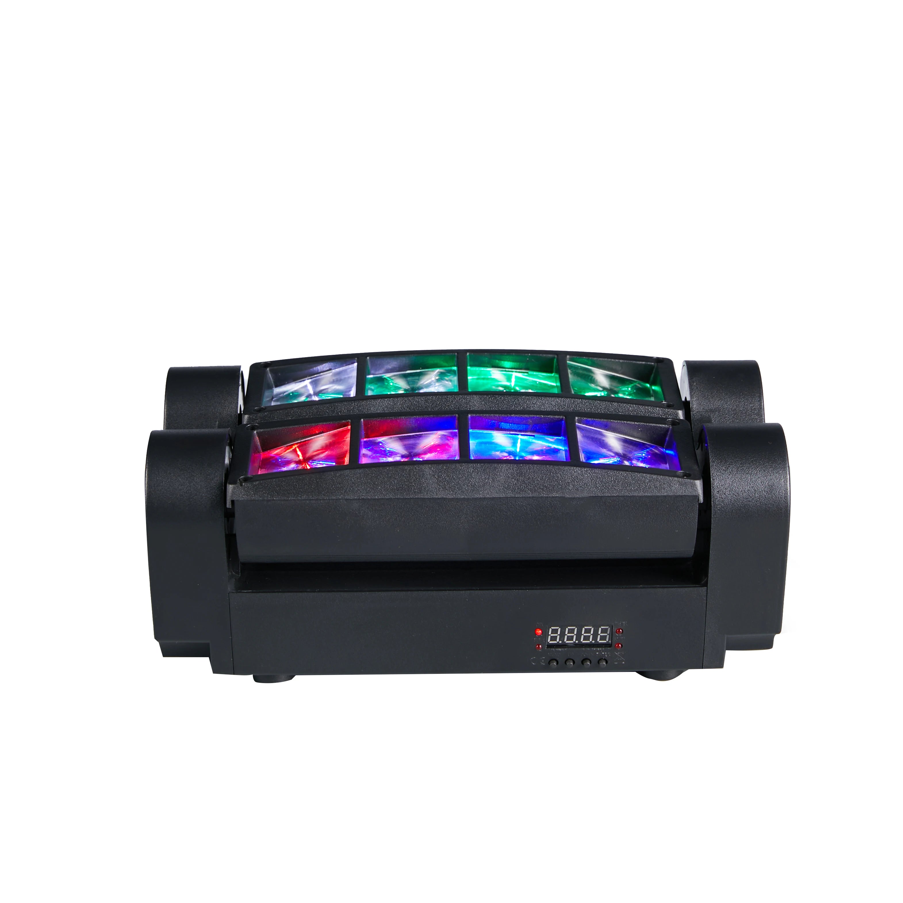 Spider Moving Head Light 8x10W LEDs Beam DJ Lights RGBW Sound Activated and DMX-512 Control for Party Pub Festival Disco Show We