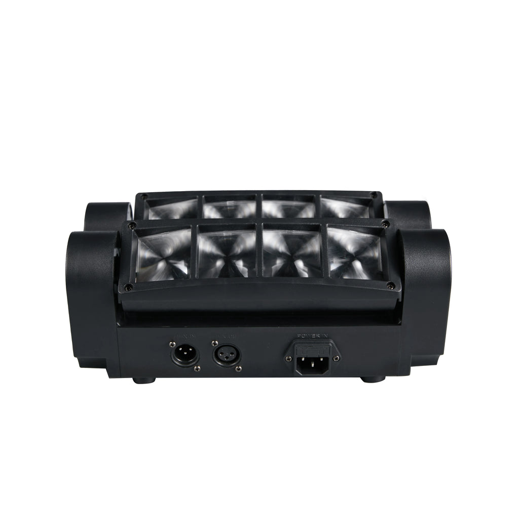 Spider Moving Head Light 8x10W LEDs Beam DJ Lights RGBW Sound Activated and DMX-512 Control for Party Pub Festival Disco Show We